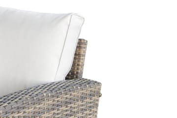 James Light Stor l-formad loungegrupp utomhus i konstrotting med förvaring och vita dynor - Brun / Beige - Utemöbler & utemiljö - Loungemöbler - Loungeset & loungegrupp