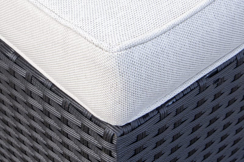 James Light Stor l-formad loungegrupp utomhus i konstrotting med förvaring och vita dynor - Svart - Utemöbler & utemiljö - Loungemöbler - Loungeset & loungegrupp