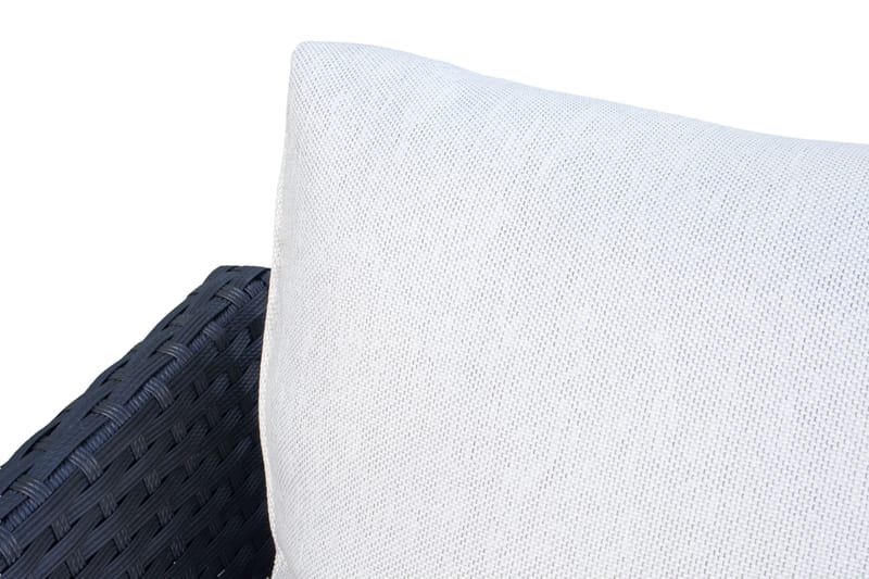 James Light Stor l-formad loungegrupp utomhus i konstrotting med förvaring och vita dynor - Svart - Utemöbler & utemiljö - Loungemöbler - Loungeset & loungegrupp