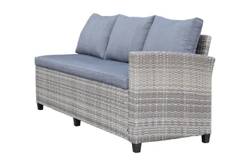 James Light Stor L-formad vändbar loungegrupp utomhus i konstrotting med förvaring och gråa dynor - Grå - Utemöbler & utemiljö - Loungemöbler - Loungeset & loungegrupp