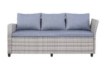 James Light Stor L-formad vändbar loungegrupp utomhus i konstrotting med förvaring och gråa dynor - Grå - Utemöbler & utemiljö - Loungemöbler - Loungeset & loungegrupp