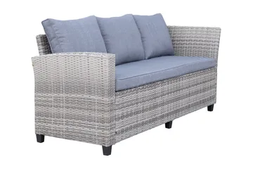 James Light Stor L-formad vändbar loungegrupp utomhus i konstrotting med förvaring och gråa dynor - Grå - Utemöbler & utemiljö - Loungemöbler - Loungeset & loungegrupp