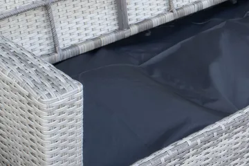 James Light Stor L-formad vändbar loungegrupp utomhus i konstrotting med förvaring och gråa dynor - Grå - Utemöbler & utemiljö - Loungemöbler - Loungeset & loungegrupp