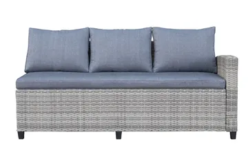 James Light Stor L-formad vändbar loungegrupp utomhus i konstrotting med förvaring och gråa dynor - Grå - Utemöbler & utemiljö - Loungemöbler - Loungeset & loungegrupp