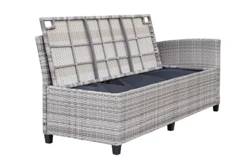 James Light Stor L-formad vändbar loungegrupp utomhus i konstrotting med förvaring och gråa dynor - Grå - Utemöbler & utemiljö - Loungemöbler - Loungeset & loungegrupp