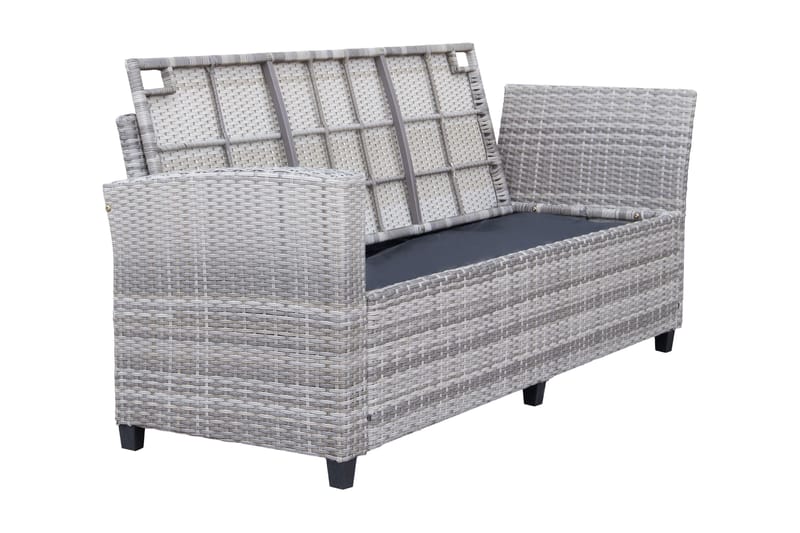 James Light Stor L-formad vändbar loungegrupp utomhus i konstrotting med förvaring och gråa dynor - Grå - Utemöbler & utemiljö - Loungemöbler - Loungeset & loungegrupp