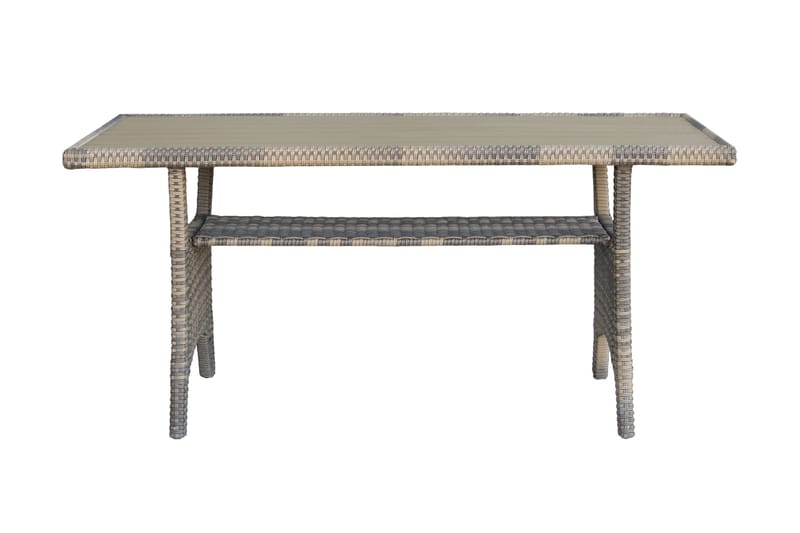 James Light Stor L-formad vändbar loungegrupp utomhus i konstrotting med förvaring och vita dynor - Brun / Beige - Utemöbler & utemiljö - Loungemöbler - Loungeset & loungegrupp