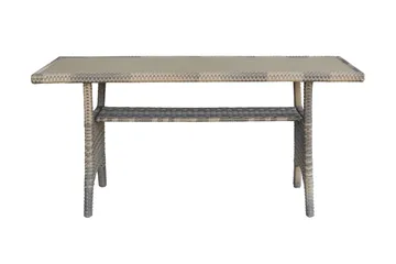 James Light Stor L-formad vändbar loungegrupp utomhus i konstrotting med förvaring och vita dynor - Brun / Beige - Utemöbler & utemiljö - Loungemöbler - Loungeset & loungegrupp