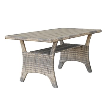 James Light Stor L-formad vändbar loungegrupp utomhus i konstrotting med förvaring och vita dynor - Brun / Beige - Utemöbler & utemiljö - Loungemöbler - Loungeset & loungegrupp