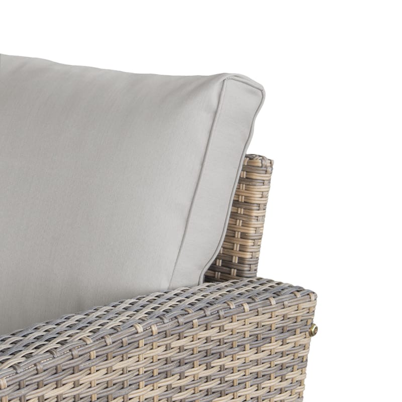 James Light Stor L-formad vändbar loungegrupp utomhus i konstrotting med förvaring och vita dynor - Brun / Beige - Utemöbler & utemiljö - Loungemöbler - Loungeset & loungegrupp