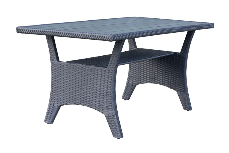James Light Stor L-formad vändbar loungegrupp utomhus i konstrotting med förvaring och vita dynor - Svart - Utemöbler & utemiljö - Loungemöbler - Loungeset & loungegrupp