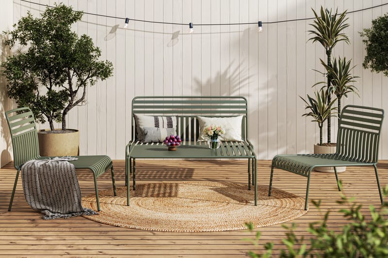 Jarva Liten 4-sits Soffgrupp Utomhus i metall - Oliv - Utemöbler & utemiljö - Loungemöbler - Loungeset & loungegrupp