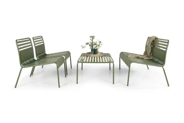 Jarva Liten 4-sits Soffgrupp Utomhus i metall - Oliv - Utemöbler & utemiljö - Loungemöbler - Loungeset & loungegrupp