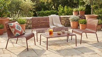 Jarva Liten 4-sits Soffgrupp Utomhus i metall - Röd - Utemöbler & utemiljö - Loungemöbler - Loungeset & loungegrupp