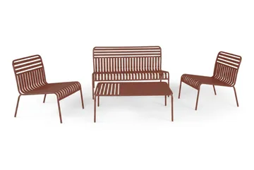 Jarva Liten 4-sits Soffgrupp Utomhus i metall - Röd - Utemöbler & utemiljö - Loungemöbler - Loungeset & loungegrupp