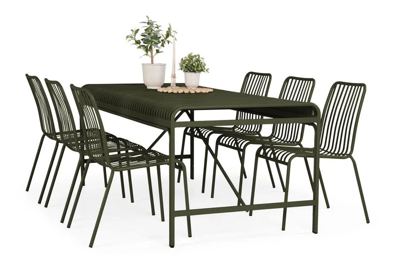 Jarva Rektangulärt Matbord Utomhus 90x200 cm i Metall - Grön - Utemöbler & utemiljö - Utebord & trädgårdsbord - Matbord utomhus