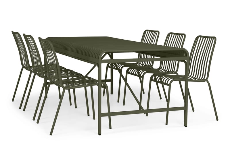 Jarva Rektangulärt Matbord Utomhus 90x200 cm i Metall - Grön - Utemöbler & utemiljö - Utebord & trädgårdsbord - Matbord utomhus