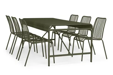 Jarva Rektangulärt Matbord Utomhus 90x200 cm i Metall - Grön - Utemöbler & utemiljö - Utebord & trädgårdsbord - Matbord utomhus