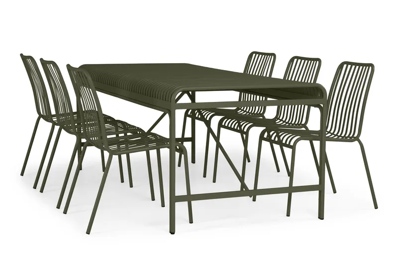 Jarva Rektangulärt Matbord Utomhus 90x200 cm i Metall - Grön - Utemöbler & utemiljö - Utebord & trädgårdsbord - Matbord utomhus