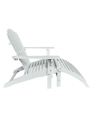 Landet Däckstol utomhus i akacia trä - Vit - Utemöbler & utemiljö - Utestol & trädgårdsstol - Solstol - Däckstol