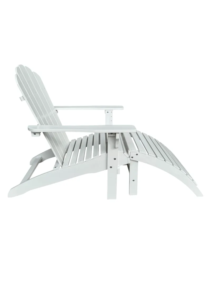 Landet Däckstol utomhus i akacia trä - Vit - Utemöbler & utemiljö - Utestol & trädgårdsstol - Solstol - Däckstol