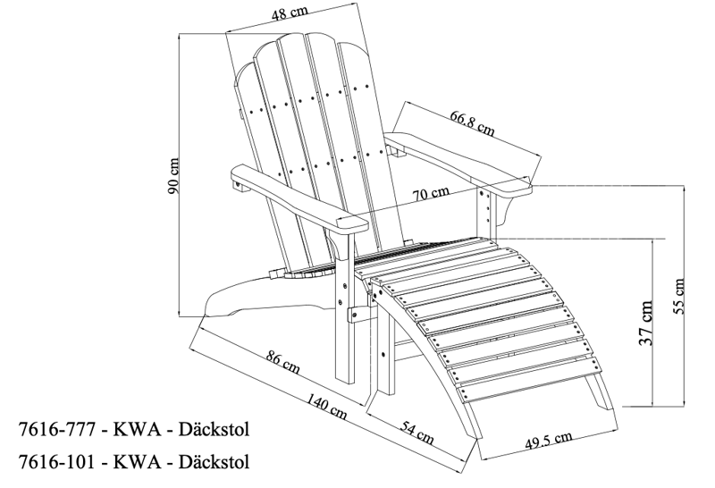 Landet Däckstol utomhus i akacia trä - Vit - Utemöbler & utemiljö - Utestol & trädgårdsstol - Solstol - Däckstol
