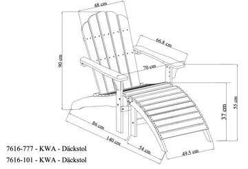 Landet Däckstol utomhus i akacia trä - Vit - Utemöbler & utemiljö - Utestol & trädgårdsstol - Solstol - Däckstol