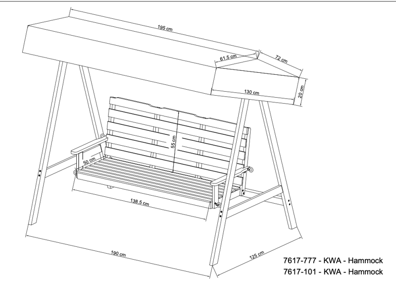 Landet Hammock utomhus 195x125x159 inkl tak - Mörkgrön - Utemöbler & utemiljö - Utesoffa - Hammock