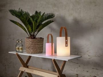 Lucie Lykta 19 cm - vit med brunt handtag - Utemöbler & utemiljö - Trädgårdsdekoration & utemiljö - Trädgårdsfigurer & trädgårdsprydnad - Utelykta