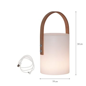 Lucie Lykta 19 cm - vit med brunt handtag - Utemöbler & utemiljö - Trädgårdsdekoration & utemiljö - Trädgårdsfigurer & trädgårdsprydnad - Utelykta