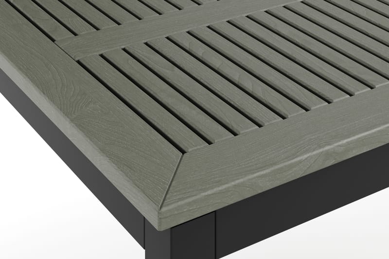 Monaco rektangulärt förlängningsbart bord utomhus med iläggsskiva 150-250x90 cm i aluminium/metall/plast - Svart/Grå - Utemöbler & utemiljö - Utebord & trädgårdsbord - Matbord utomhus