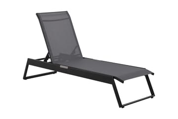 Monaco Solsäng med justerbar rygg i aluminium grå textil - Svart - Utemöbler & utemiljö - Utestol & trädgårdsstol - Solsäng & solvagn