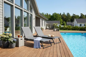 Monaco Solsäng med justerbar rygg i aluminium grå textil - Svart - Utemöbler & utemiljö - Utestol & trädgårdsstol - Solsäng & solvagn