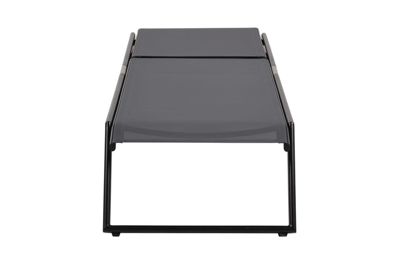 Monaco Solsäng med justerbar rygg i aluminium grå textil, Svart