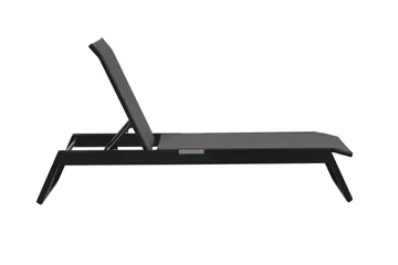 Monaco Solsäng med justerbar rygg i aluminium grå textil - Svart - Utemöbler & utemiljö - Utestol & trädgårdsstol - Solsäng & solvagn