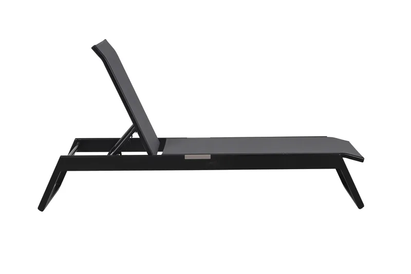 Monaco Solsäng med justerbar rygg i aluminium grå textil - Svart - Utemöbler & utemiljö - Utestol & trädgårdsstol - Solsäng & solvagn