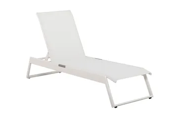 Monaco Solsäng med justerbar rygg i aluminium vit textil - Vit - Utemöbler & utemiljö - Utestol & trädgårdsstol - Solsäng & solvagn