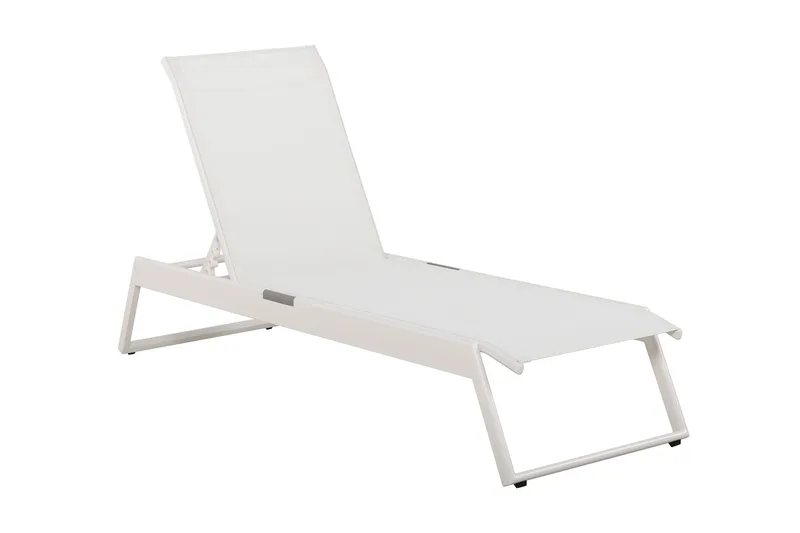 Monaco Solsäng med justerbar rygg i aluminium vit textil - Vit - Utemöbler & utemiljö - Utestol & trädgårdsstol - Solsäng & solvagn