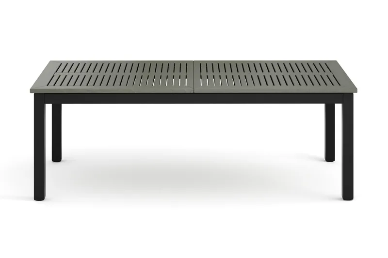 Monaco Stort rektangulärt förlängningsbart bord utomhus med iläggsskiva 210-310x90 cm i aluminium/plast - Svart/Grå - Utemöbler & utemiljö - Utebord & trädgårdsbord - Matbord utomhus