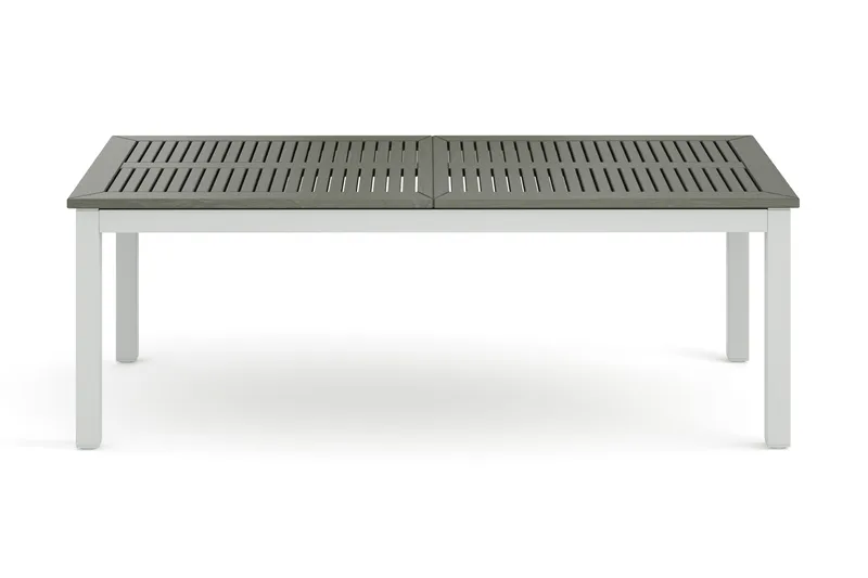 Monaco Stort rektangulärt förlängningsbart bord utomhus med iläggsskiva 210-310x90 cm i aluminium/plast - Vit/Grå - Utemöbler & utemiljö - Utebord & trädgårdsbord - Matbord utomhus
