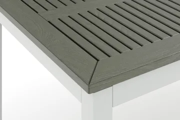 Monaco Stort rektangulärt förlängningsbart bord utomhus med iläggsskiva 210-310x90 cm i aluminium/plast - Vit/Grå - Utemöbler & utemiljö - Utebord & trädgårdsbord - Matbord utomhus