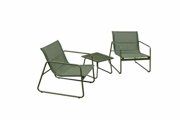 Pelanda Caféset Utomhus - Bord med frostad glasskiva och fåtöljer i stål - Grön - Utemöbler & utemiljö - Loungemöbler - Loungeset & loungegrupp