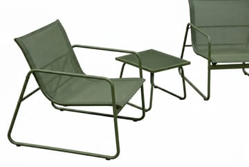Pelanda Caféset Utomhus - Bord med frostad glasskiva och fåtöljer i stål - Grön - Utemöbler & utemiljö - Loungemöbler - Loungeset & loungegrupp