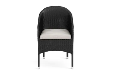 Thor loungestol utomhus i konstrotting med beige sittdyna - Svart - Utemöbler & utemiljö - Loungemöbler - Loungestol utomhus