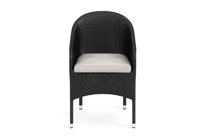 Thor loungestol utomhus i konstrotting med beige sittdyna - Svart - Utemöbler & utemiljö - Loungemöbler - Loungestol utomhus