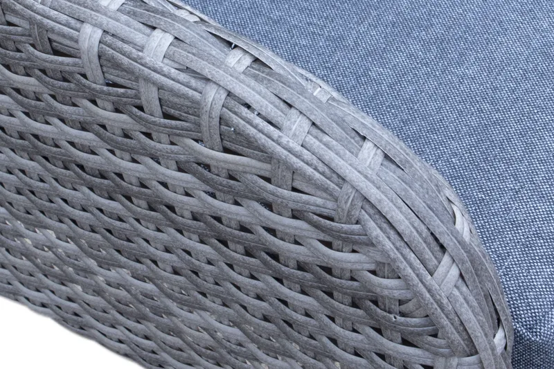 Thor loungestol utomhus i konstrotting med blå sittdyna - Grå - Utemöbler & utemiljö - Loungemöbler - Loungestol utomhus