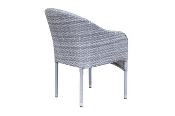 Thor loungestol utomhus i konstrotting med blå sittdyna - Grå - Utemöbler & utemiljö - Loungemöbler - Loungestol utomhus