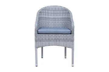 Thor loungestol utomhus i konstrotting med blå sittdyna - Grå - Utemöbler & utemiljö - Loungemöbler - Loungestol utomhus