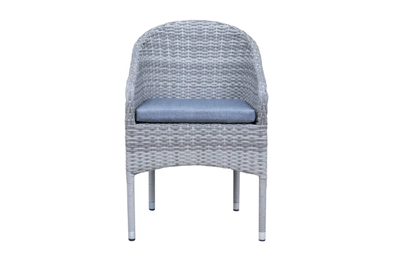 Thor loungestol utomhus i konstrotting med blå sittdyna - Grå - Utemöbler & utemiljö - Loungemöbler - Loungestol utomhus