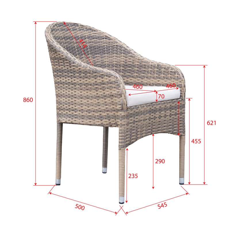 Thor loungestol utomhus i konstrotting med naturfärgad sittdyna - Beige - Utemöbler & utemiljö - Loungemöbler - Loungestol utomhus